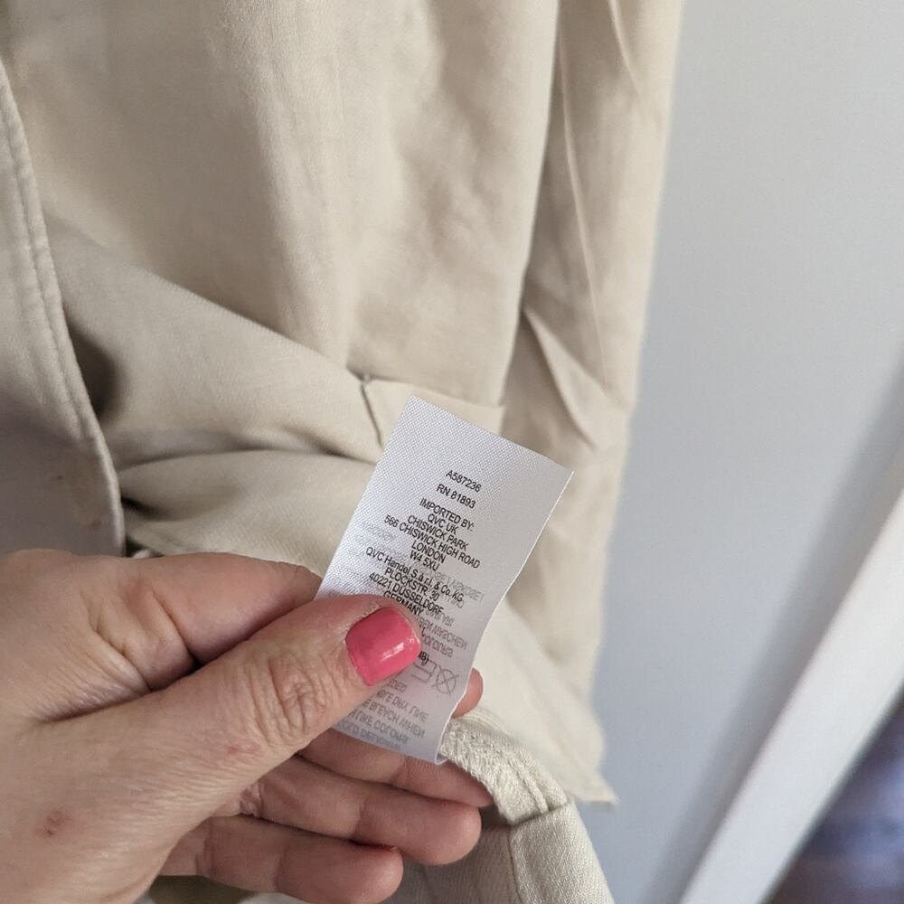 NEW Women's Encore By Indina 1X Tan Blazer Lightweight  Linen Blend - Picture 6 of 9